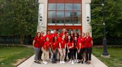 Group picture of the building managers standing in front of the Student Recreation Center